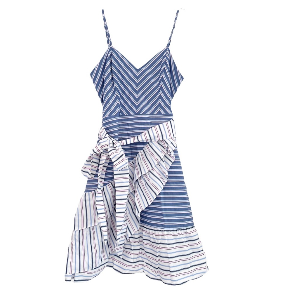 Parker Brooklyn Striped Dress Ruffle 0
